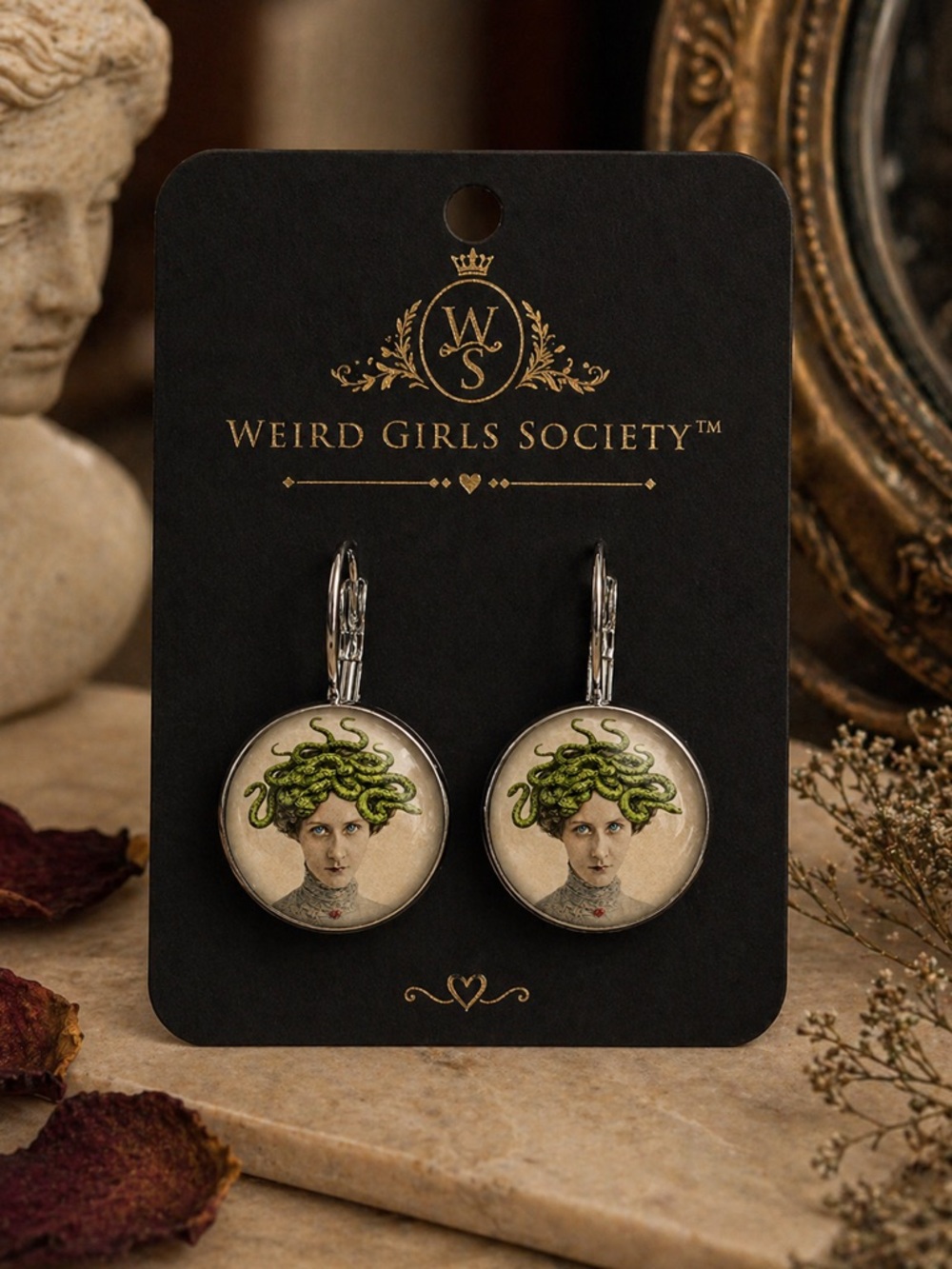 Medusa Earrings Gothic Snake Jewelry The Gorgon’s Gaze